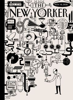 the new yorker magazine cover features an image of a man working in a factory