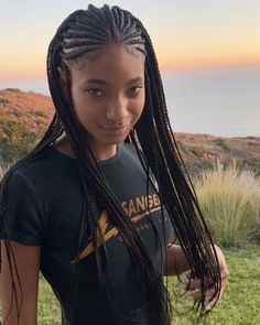 Willow Smith Cornrows, Willow Smith Braids, Willow Smith Aesthetic, Big Fulani Braids, Aesthetic Clips, Marsai Martin, Aaliyah Hair, Braided Hairstyles For Black Women Cornrows