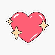 a heart with three stars sticker