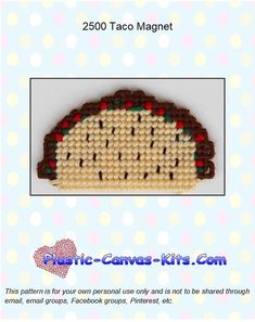 an image of a crochet pattern for a taco magnet that looks like it is