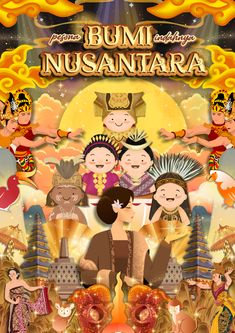 the poster for bumi nusantara, which is featured in an animated video game