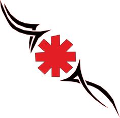 a red star of life tattoo on a white background