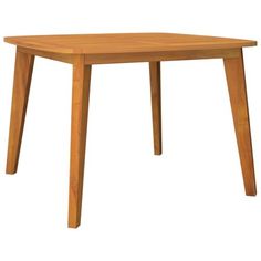 a wooden table with two legs and a square shape on the top, against a white background