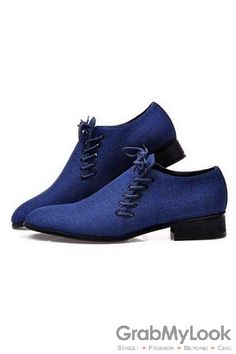 GrabMyLook  Point Head Double Lace Up Royal Blue Mens Loafers Dress Shoes Flats Dress Shoes Flats, Loafers Dress, Mens Loafers