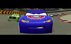 the cars are racing in this video game