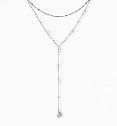 This layered combo is the perfect pair, that can also be worn separately. Dainty Y lariat necklace handcrafted with tiny freshwater pearls that are wire-wrapped onto a shiny chain. .925 Sterling Silver Freshwater 2.5-3 MM Pearls, the shapes in natural pearls can vary Hypoallergenic, lead and nickel free Lariat Chain Length: 18-20in (46-51cm) Drop Height: 3in (7.6cm) Shorter chain length: 16in (40cm) #N084-N035 Bridal Necklaces, Horizontal Bar Necklace, Simple Choker, Delicate Gold Necklace, Star Necklace Gold, Star Charm Necklace, Layered Necklaces Silver, Back Necklace, Dainty Gold Necklace