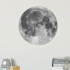 the full moon wall decal is shown in black and white, it looks like it has