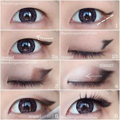 Eye Makeup For Glasses, Glasses Tutorial, Eye Makeup Monolid, Makeup For Glasses, Makeup Monolid, Makeup Ulzzang