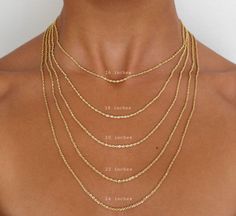 "14k Gold Yellow Rope Chain, Rope Chain, Rope Chain, 14k Rope Chain, Lightweight Rope Chain, Thin Rope Chain, Dainty Rope Chain, Rope Chain. Everyday Use Chain, Hollow Rope Chain. Best Seller Chain Made for Layers . . Width: 1mm Length: 16\" = 407 MM 18\" = 457 MM 20\" = 508 MM 22\" = 559 MM 24\" = 700 MM . . . * Stamp: Real 14k Gold * Never gold filled or plated * Packaged With Free Gift Box * A perfect gift for everyone. . . . Hollow simply means there is an empty space inside. Hollow gold jew Rope Chain Gold, Minimal Gold Jewelry, Necklace Combo, Minimal Gold, Gold Rope Chains, Solid Gold Jewelry, Rope Necklace, Dear Santa, Perfect Gift For Her