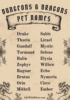 an old fashioned poster with the names of different animals and their name written on it