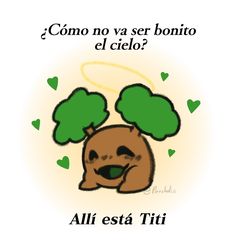 the words are in spanish and english, with an image of a bear hugging a tree