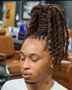 Dreadlocks Ponytail Hairstyles, Men Loc Styles, Two Strand Twist Updo, 2 Strand Twist Styles, Mens Dreadlock Styles, Loc Styles For Men, Dread Hairstyles For Men, Twist Ponytail, Braids For Boys