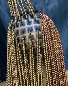 Gold Knotless Braids, Gold Braids, Cute Box Braids, Rose Gold And Gold, Thick Braid, Ghana Braids