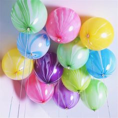 PRICES MAY VARY. Package:50 PCS; Size: 12 Inches; Colors Include: Black, Blue, Red, Purple, Green, Yellow; (The yellow balloon looks orange before it is inflated and yellow after it is fully inflated.You can control the size of the balloon to change the color of the balloon.) Please note that the number of each color is not average, the colors are sent randomly Beautiful and unique marble balloons: The fashionable rainbow agate balloon creates a unique marbling effect. These beautiful and unique Carnival Birthday Cakes, Tie Dye Birthday Party, Marble Balloons, Tie Dye Birthday, Candle Girl, Baby Shower Party Themes, Rainbow Parties, Hippie Party, Cute Happy Birthday