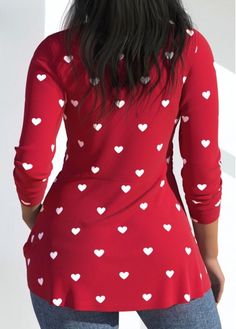 Stylish Tops For Women | Trendy Tops | Trendy Fashion Tops | Trendy Tops For Women | ROTITA Twisted Heart, Stylish Tops For Women, Trendy Tops For Women, Diy Fashion Clothing, Trendy Fashion Tops, Red Long Sleeve, Trendy Tops, Shirt Sale, Heart Print