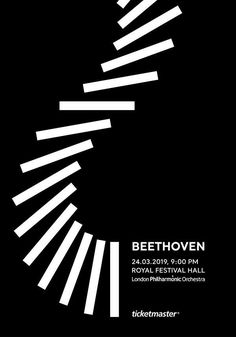 a black and white poster with the words beethovon on it's side