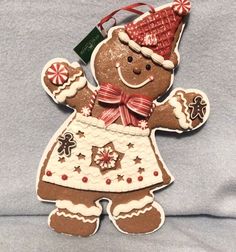 an ornament shaped like a gingerbread man