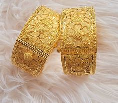 24K Gold Bangles, Dubai Gold Plated Bangles For Women, Indian,African Jewelry, Arab Gold Jewelry, Indian Bridal Jewelry, Gift For Her. 2 pieces Bangles Arab Gold Jewelry, Arab Gold, Arab Jewelry, Antique Jewellery Designs, Gold Plated Bangles, Bridal Jewellery Indian, Jewelry Indian, Gold Jewelry Indian, African Jewelry