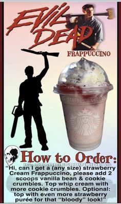 a poster with an image of a man holding a hammer and ice cream in it