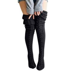 Women Knit Leg Stocking Thigh Long Warmers Knee Cable Boot Socks Over Extra Socks Features: Materials:High quality acrylic fibres cotton blended blend fabricVery soft and warm. soft, stretchy, lightweight and skin-friendly, does not fade and no wrinkles.Average Code. Fashion and Quality:Fashionable classic knitting style is very suitable for matching with short boots, short skirts, etc.making your legs more slender and attractive, high quality elasticity is suitable for most women. Best choice f Leg Stocking, Winter Stockings, Over Knee Socks, Knit Leg Warmers, Knit Stockings, Stockings Legs, Thigh High Socks, Socks For Women, Thigh High Stockings