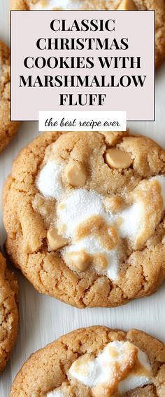 Image for Classic Christmas Cookies with Marshmallow Fluff Marshmallow Fluff Cookie Recipes, Recipes With Marshmallow Fluff, Moose Farts Recipe, Marshmallow Recipe Ideas, Marshmallow Fluff Cookies, Cookies With Marshmallow Fluff, Peanut Butter Marshmallow Cookies, Cookies With Marshmallows, Marshmallow Cookie Recipes