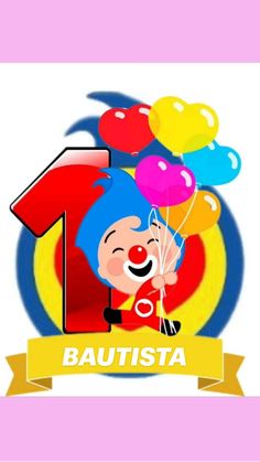 an image of a clown with balloons in front of a red arrow and the words bautista