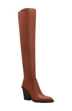 A stretchy shaft and foam footbed ensure lasting comfort in an over-the-knee boot that's raised on a Western-inspired stacked heel. 3 1/2" heel 22 1/4" shaft; 15 1/4" calf circumference Side zip closure Memory foam cushioning Synthetic upper, lining and sole Imported Thigh High Boots For Fall, Thigh High Polyurethane Boots For Fall, Thigh High Polyurethane Heeled Boots For Fall, Synthetic Knee-high Boots With Reinforced Heel And Medium Width, Thigh High Synthetic Boots For Fall, Wide Calf Synthetic Knee-high Boots With Reinforced Heel, Synthetic Thigh High Boots For Fall, Fall Synthetic Knee-high Boots, Wide Calf Synthetic Knee-high Boots For Fall