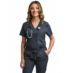 This uniform tuck-in top is a must-have! Stay on-trend in this modern, yet professional womens tuck-in scrub top. Built to last, this wrinkle resistant, non-see-through fabric is machine washable and will hold up after multiple washings. This versatile womens scrub top can be worn tucked in or out for a variety of trendy looks. Offering a 93% Polyester and 7% Spandex blend with reinforced seams and stitching, designed to make you feel comfortable with four way stretch material. Featuring a chest Scrubs For Women, Womens Scrub Tops, Womens Scrubs, Hold Ups, Scrub Tops, Scrubs, Stretch Fabric, Stitching, Spandex