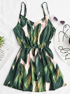 Tropical Leaf Print Cami Cover Up Dress - Green S, Beautiful Tropical Maple Leaf  Fashion, #Beautiful #Cami #Cover #dress #FASHION #Green #Leaf #Maple #Print #Tropical Check more at https://dress.femmefr.net/tropical-leaf-print-cami-cover-up-dress-green-s-beautiful-tropical-maple-leaf-fashion/ Tropical Leaf Print, Beach Dresses Summer, Spaghetti Strap Mini Dress, Cute Stars, Tropical Leaf, Cute Summer Dresses, Print Dresses, Casual Summer Dresses, Cover Up Dress