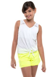 A neon yellow layered performance short with a built-in shortie underneath. Tennis Shop, Match Point, Golf Shop, Lucky In Love, Dress Gift, Novelty Print, Long Sleeves Jacket, Neon Yellow, Short Girls