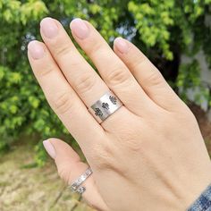 Western Accessories Rings, Western Silver Turquoise Ring Stamped 925, Metal Western Rings, Western Jewelry Rings Stamped, Stamped Rings Ideas Western, Cactus Ring, Country Rings, Metal Stamped Jewelry, Leather Company