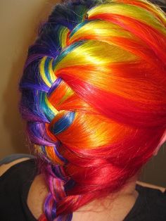 Explore HairByNoel’s 16 photos on Flickr! Rainbow Hair Color, Funky Hairstyles, Yellow Hair, Unique Hairstyles, Rainbow Hair, Crazy Hair, Purple Hair