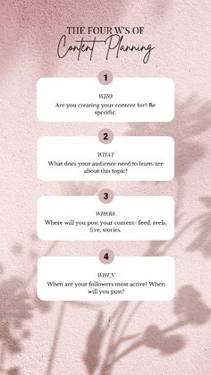 the four ways of content planning on a pink background with text that reads,'what is your content content? '