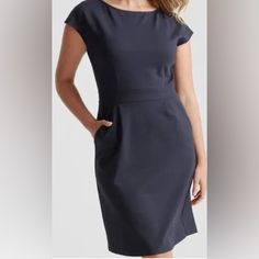 Step Into Refined Elegance With The Quince Navy Sheath Dress, A Timeless Addition To Your Wardrobe. Crafted With Sophistication In Mind, This Dress Boasts A Flattering Sheath Silhouette In A Deep Navy Hue, Exuding Understated Glamour. Perfect For Any Occasion, From Boardroom Meetings To Evening Events, Its Versatile Design Ensures You'll Always Make A Polished Statement. Brand New With Tags Attached, This Dress Is Ready To Become A Staple Piece In Your Collection. Embrace Effortless Style And Co Quince Blue, Navy Sheath Dress, Dresses Quince, Understated Glamour, Quince Dresses, Staple Pieces, Quince, Sheath Dress, Effortless Style