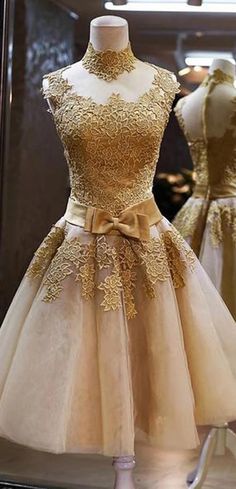 Gaun Koktail, High Neck Prom Dress, Short Graduation Dresses, Prom Dresses Elegant, Prom Dresses 2018, Lace Prom Dress, Mini Robes, Lace Homecoming Dresses