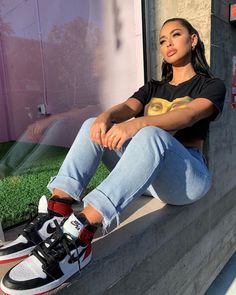 Outfit With Jordan 1, Cute Outfits With Jordans, Jordan Outfits Womens, Air Jordan 1 Outfit Women, Styling Jordans, Jordan 1 Outfit Women, Jordan 1 Outfit, Air Jordan 1 Outfit, Stephanie Rao