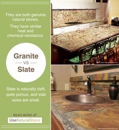 granite vs slate countertops are both natural stone