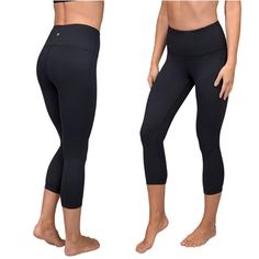 86% Polyester 14% Spandex Pull On Closure High Quality Fabric. Made From 86% Polyester And 14% Spandex These Yoga Capris Offer Optimal Comfort, Stretch, And Range Of Motion. Specially Designed To Move Sweat Away From Your Body, And Keep You Cool. High 4 1/2" Waistband Moisture-wicking Mid-rise Activewear, Solid Mid-rise Moisture-wicking Activewear, Moisture-wicking Fitted High Rise Activewear, High Rise Moisture-wicking Fitted Activewear, Black Compression Mid-rise Activewear, Fitted Mid-rise Go-dry Activewear, Go-dry Fitted Mid-rise Activewear, Mid-rise Fitted Go-dry Activewear, High Rise Compression Black Activewear