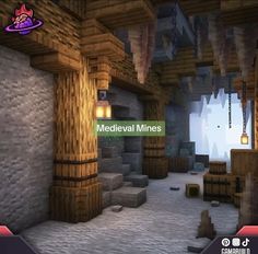 a screenshot of a minecraft room with the words medieval miness on it