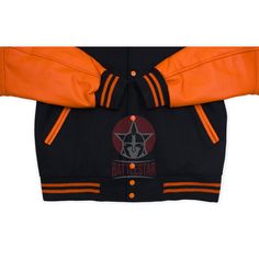 DETAILS OF JACKET The Classic Hooded Varsity Jacket Color: Black / Orange Black / Red Rib on Neck, Wrist & Bottom/Hem Two External Side Pockets Exterior Sleeve: Cowhide Leather Interior: Polyester Quilted Lining / Two Internal Pockets Style: Classic Hooded Varsity Care: DRY CLEAN ONLY We can add custom embroidery, printing, or labels on these jackets as per the customer's demand. Additional charges apply. Shared Folder, Leather Sleeves, Leather Sleeve, Orange Leather, Custom Embroidery, Style Classic, Black Orange, Black Wool, Leather Interior