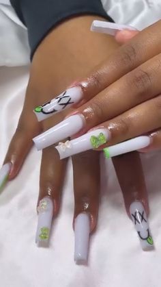 Spring Long Acrylic Nails, Acrylic Nails For Birthday, Nails Acrylic Birthday, 16th Birthday Nail Ideas, Boyfriend Nails Designs, Birthday Nail Ideas Acrylic, Instagram Baddie Acrylic Nails, Nails For Baddies, Waterslide Nail Decals