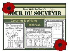 an open - ended book with two red poppies and the words'tour du souven