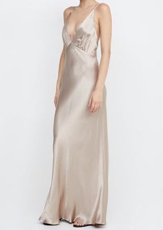 Lorelai V Maxi Dress - Smoke Taupe - house of lolo Princess Line, Stylist Outfit, Bec And Bridge, Bec Bridge, Designer Evening Dresses, Split Maxi Dress, Bec & Bridge, Rolled Hem, Bra Styles