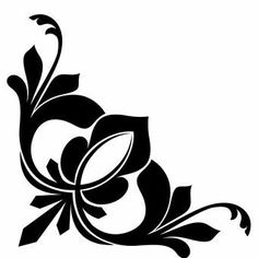 a black and white floral design on a white background