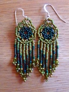 the earrings are made out of beads