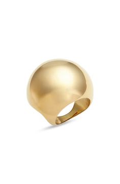 Dazzle your followers with this chunky sphere signet ring boasting a mirror-shine finish that lends futurustic flair to any look. Silvertone or goldtone plate 1"W x 1 3/8"L setting Imported Jenny Bird, Signet Ring, Silver Tone, Gold Tones, Nordstrom, Size 6, Mirror, Ring, Gold