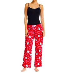 Cute & Cozy Color: Red/White Graphic Detail Print Plush Construction Banded Trim Elasticized Drawstring Waist No Trades Free Gift W/Purchase Same-Day Shipping Eyeit-Buyit Kitty Plush, Hello Kitty Plush, Sleep Pants, Free Gift, Drawstring Waist, Women's Intimates, Red White, Red And White, Hello Kitty