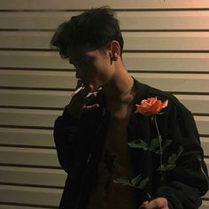 ⚘ Where did you go, my little raven?⚘ A Rose, A Man, Tumblr, Orange, Wall