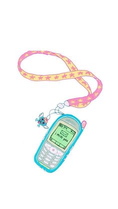 a cell phone with a lanyard attached to it