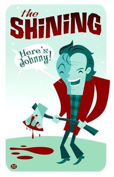 a cartoon character holding a knife and wearing a red coat with the words shining above it